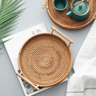Ubud Round Rattan Tray