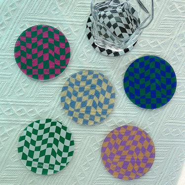 Rippled Checkerboard Acrylic Coasters